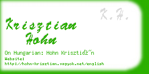 krisztian hohn business card